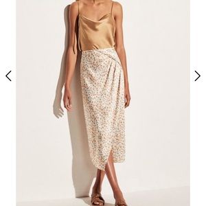 Vince Carnation Asymmetrical Cascade Drape Skirt Sise 4